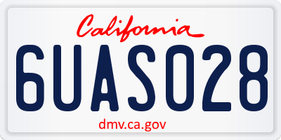 CA license plate 6UAS028