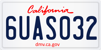 CA license plate 6UAS032
