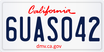 CA license plate 6UAS042
