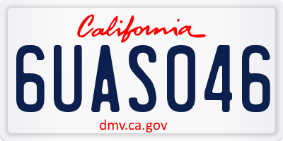 CA license plate 6UAS046