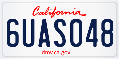 CA license plate 6UAS048