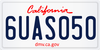 CA license plate 6UAS050