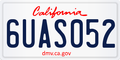 CA license plate 6UAS052