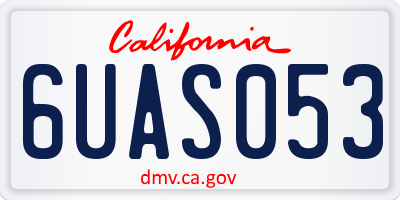 CA license plate 6UAS053