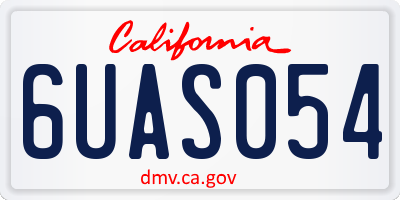 CA license plate 6UAS054