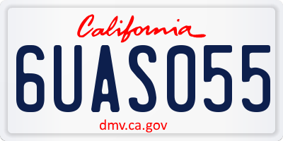 CA license plate 6UAS055