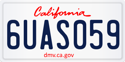 CA license plate 6UAS059