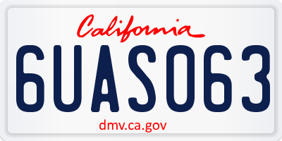 CA license plate 6UAS063
