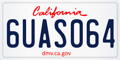 CA license plate 6UAS064