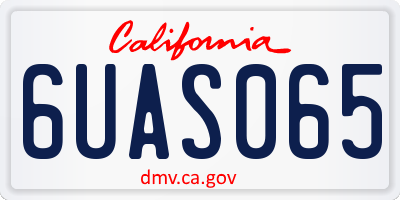 CA license plate 6UAS065