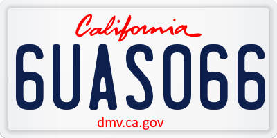 CA license plate 6UAS066