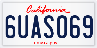 CA license plate 6UAS069