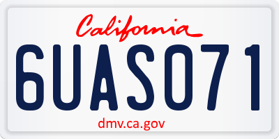 CA license plate 6UAS071