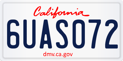 CA license plate 6UAS072
