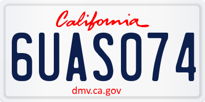 CA license plate 6UAS074