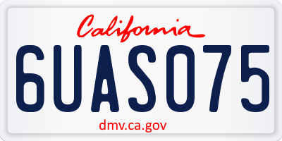 CA license plate 6UAS075