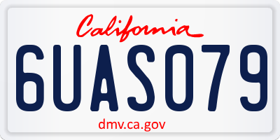 CA license plate 6UAS079