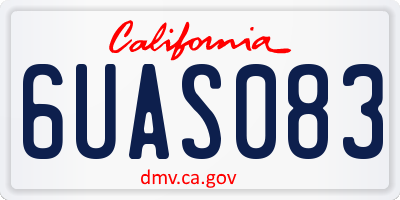CA license plate 6UAS083