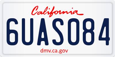 CA license plate 6UAS084
