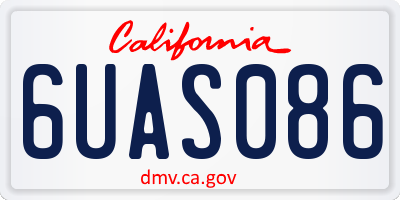 CA license plate 6UAS086