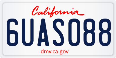 CA license plate 6UAS088
