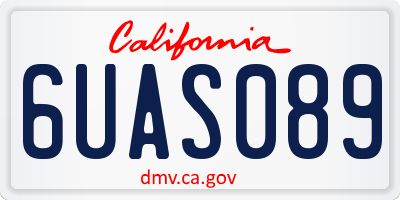 CA license plate 6UAS089