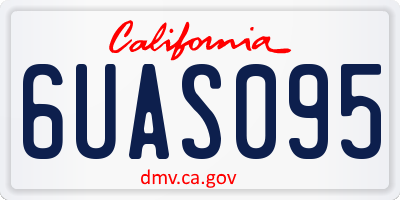CA license plate 6UAS095
