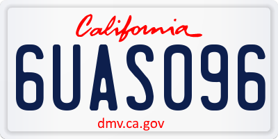 CA license plate 6UAS096