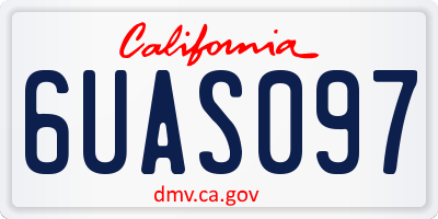 CA license plate 6UAS097