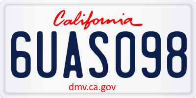 CA license plate 6UAS098