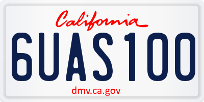 CA license plate 6UAS100