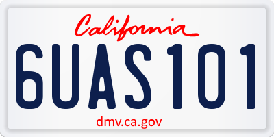 CA license plate 6UAS101