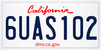 CA license plate 6UAS102