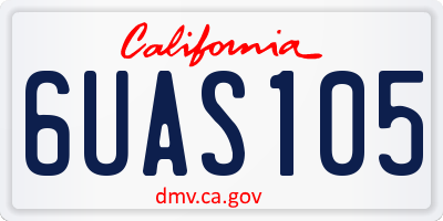 CA license plate 6UAS105