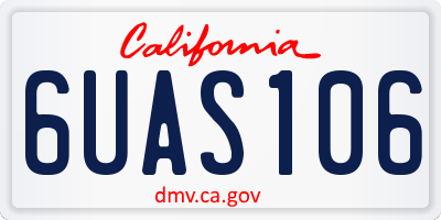 CA license plate 6UAS106