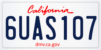 CA license plate 6UAS107