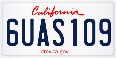 CA license plate 6UAS109