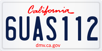 CA license plate 6UAS112