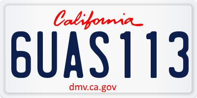CA license plate 6UAS113