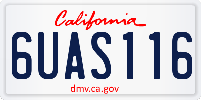 CA license plate 6UAS116