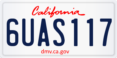 CA license plate 6UAS117