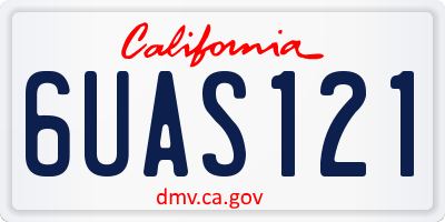 CA license plate 6UAS121