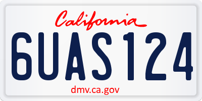 CA license plate 6UAS124