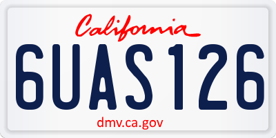 CA license plate 6UAS126