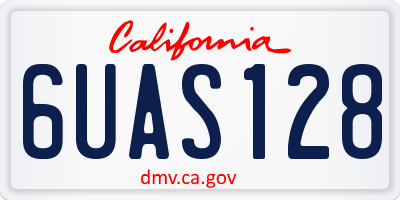 CA license plate 6UAS128
