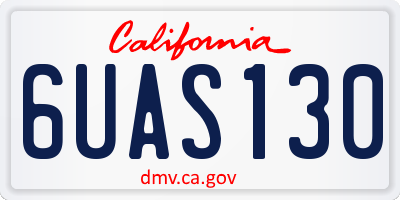 CA license plate 6UAS130