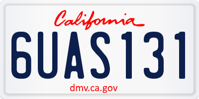 CA license plate 6UAS131