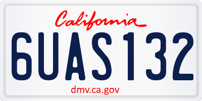 CA license plate 6UAS132
