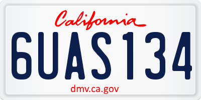 CA license plate 6UAS134
