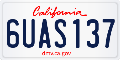 CA license plate 6UAS137